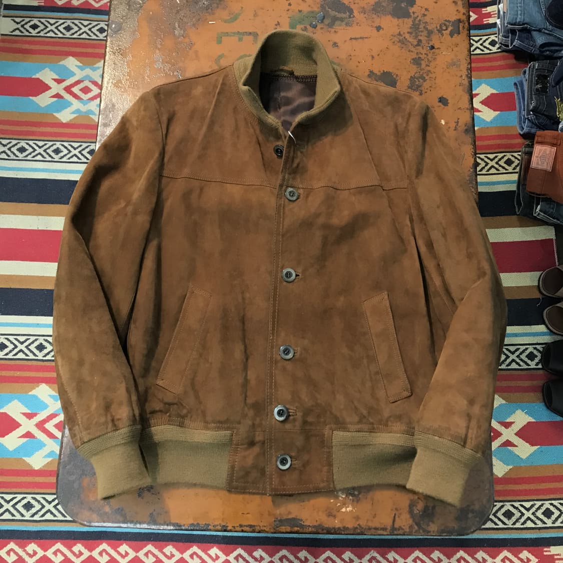 ITALY VTG 브라운 스웨이드 자켓 남성 102 여성 프리사이즈 상품이미지2