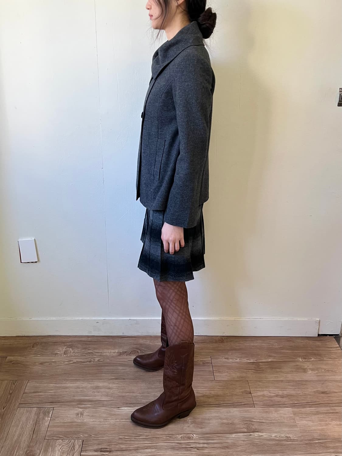 Japan vtg 숄카라 크롭 코트 상품이미지9