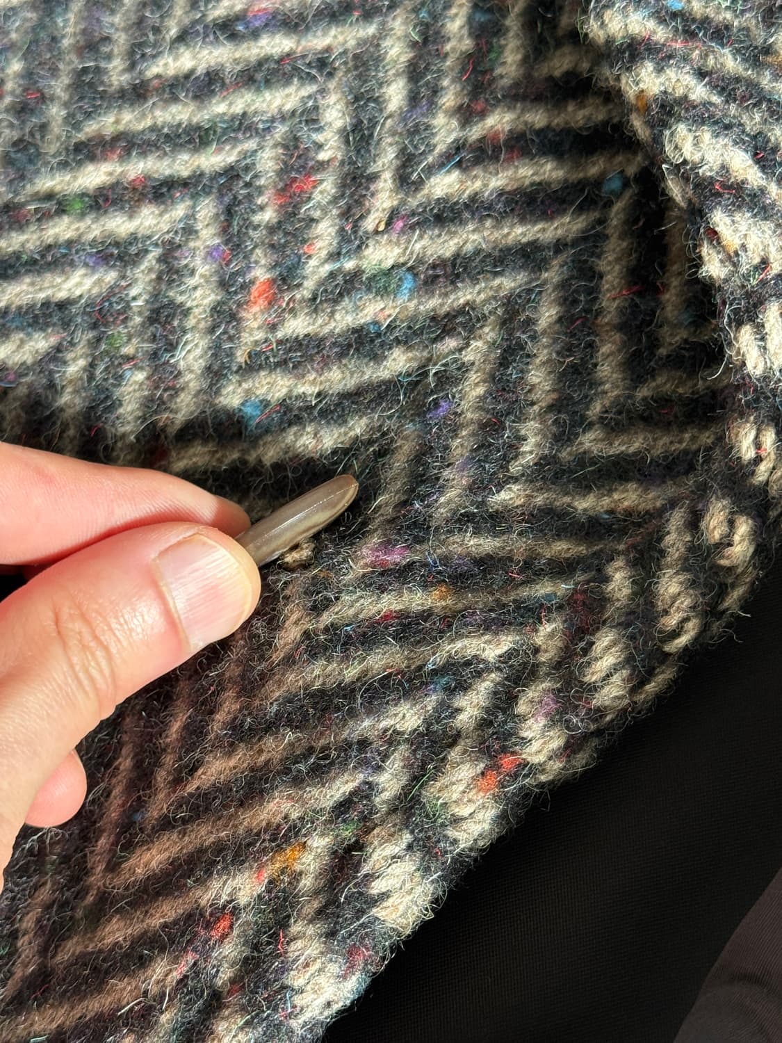 빈티지 헤링본 더블 로브 코트 made in usa 상품이미지5