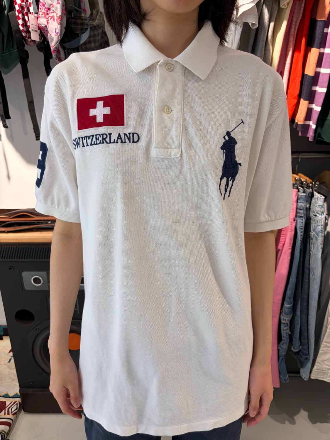 Polo Ralph Lauren 빅포니 스위스 패치 카라 반팔티 M 상품이미지1