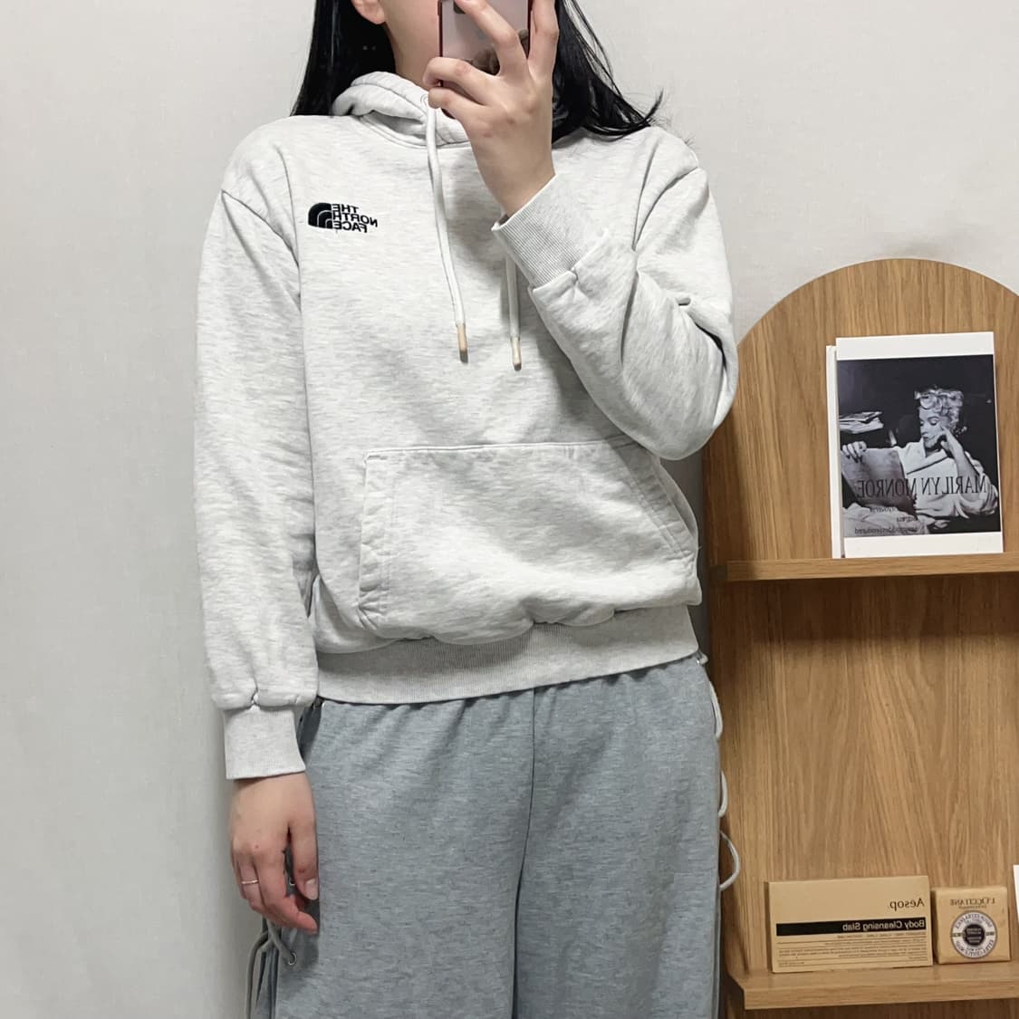 [정품] 노스페이스 멜란지 기모 후드티 [ S ] 상품이미지3