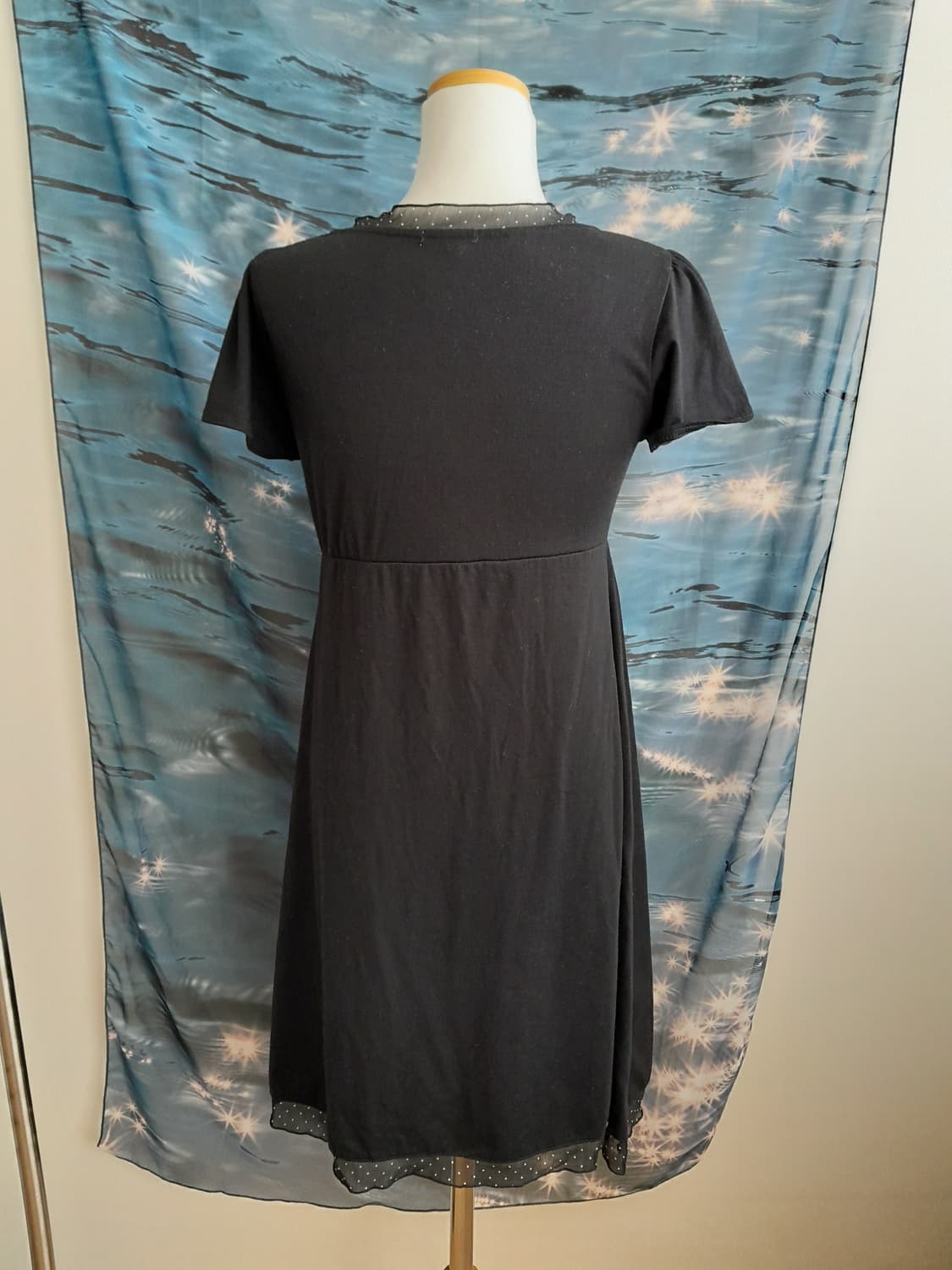 도트 리본 브이넥 반팔 원피스 상품이미지5