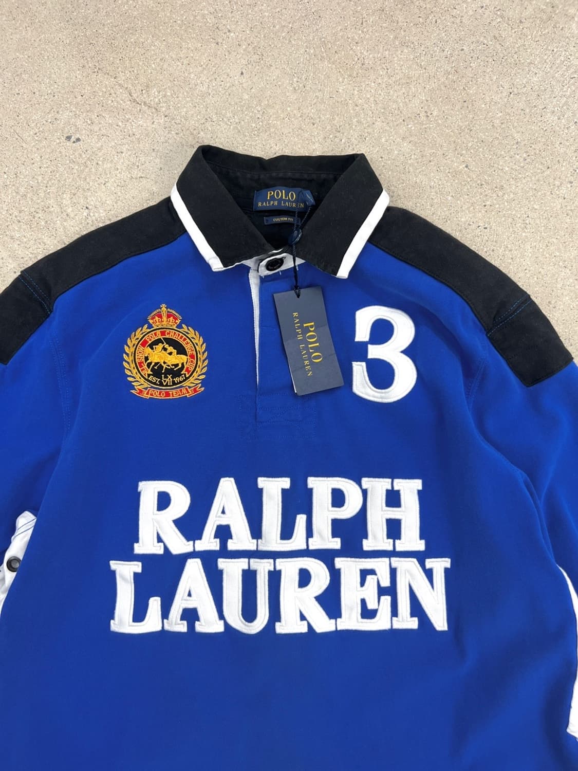 폴로 랄프로렌 빅로고 배색 럭비 티셔츠 상품이미지1