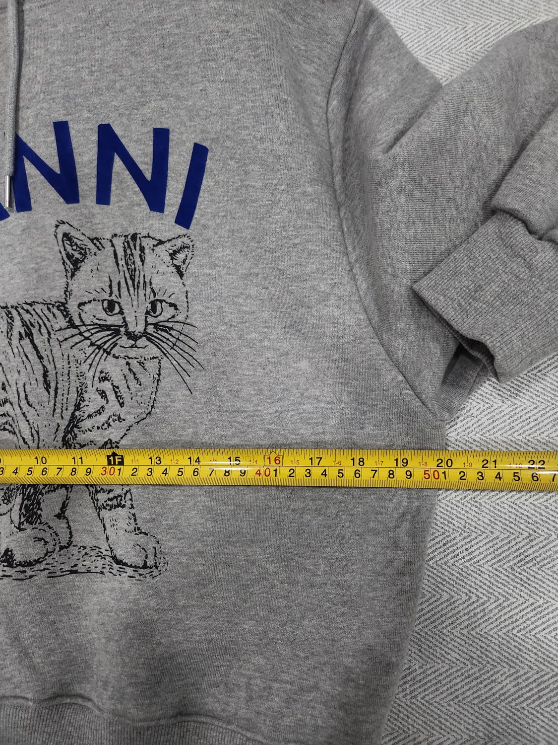 LOW GAUGE 고양이 프린팅 후드티 그레이 여성 90사이즈 상품이미지6