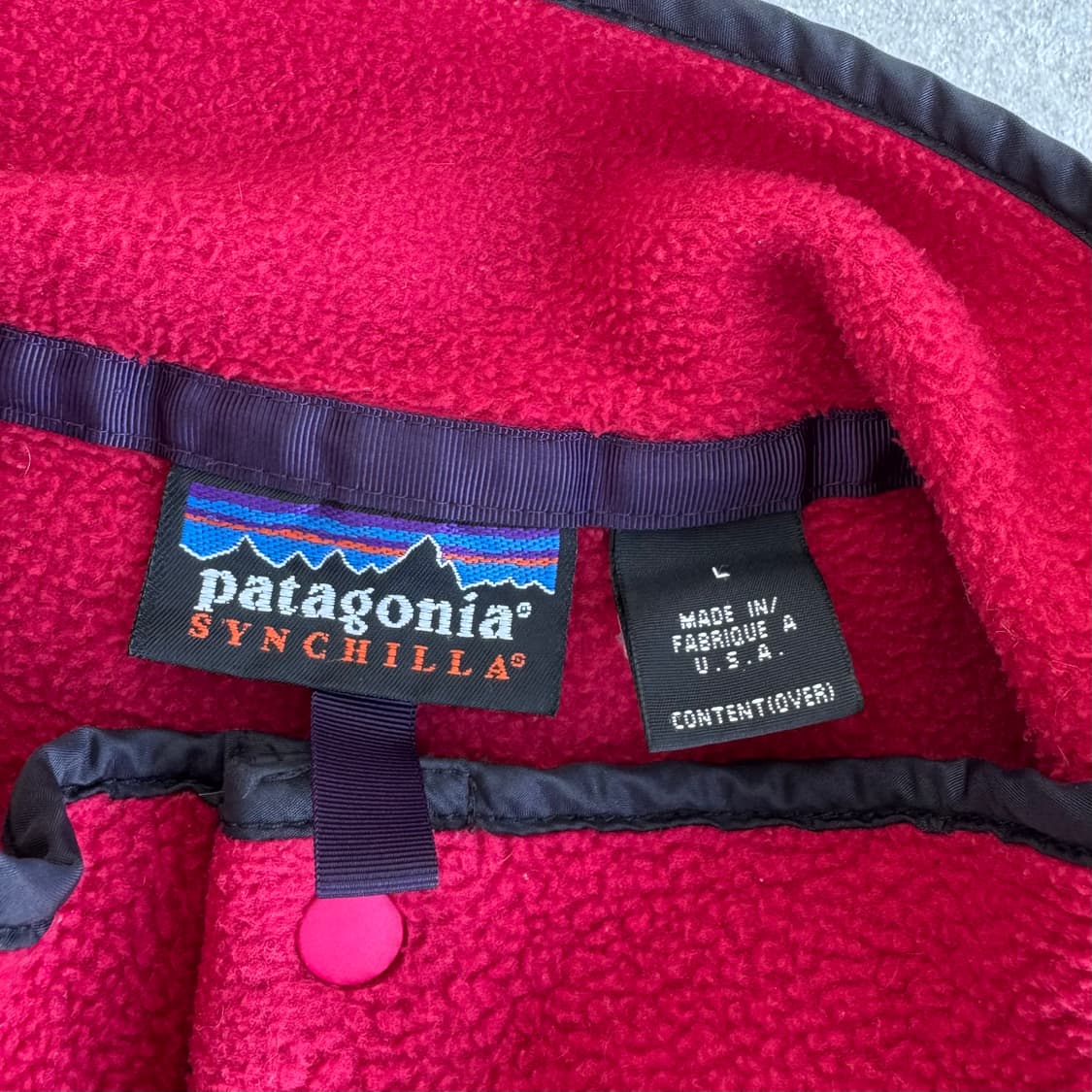 파타고니아 신칠라 레드 L, made in usa 상품이미지4