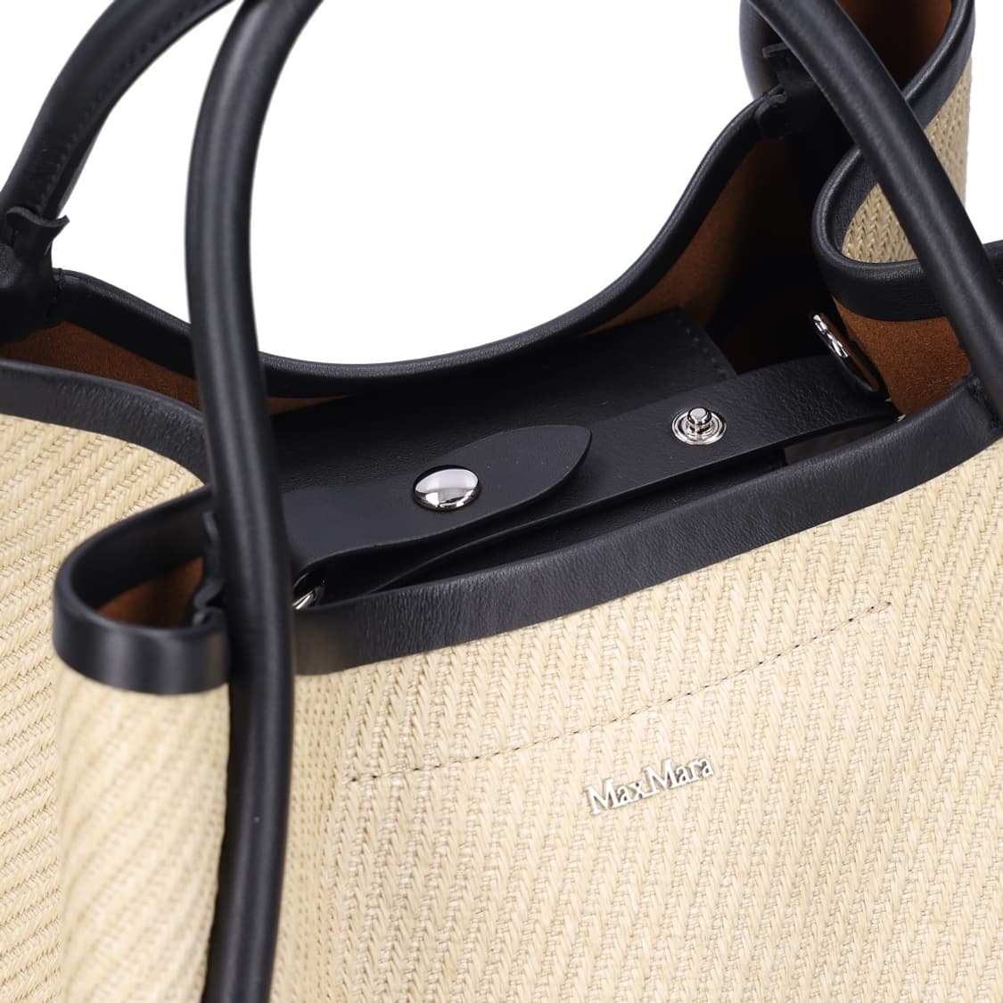 막스마라 25145110226 투톤  썸머마린스 핸드백 라피아 블랙 상품이미지4