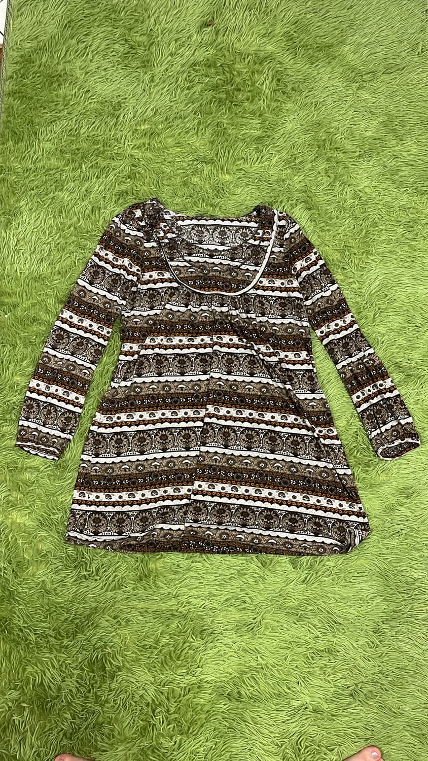 히피 빈티지 유넥 미니 원피스 니트 상품이미지1