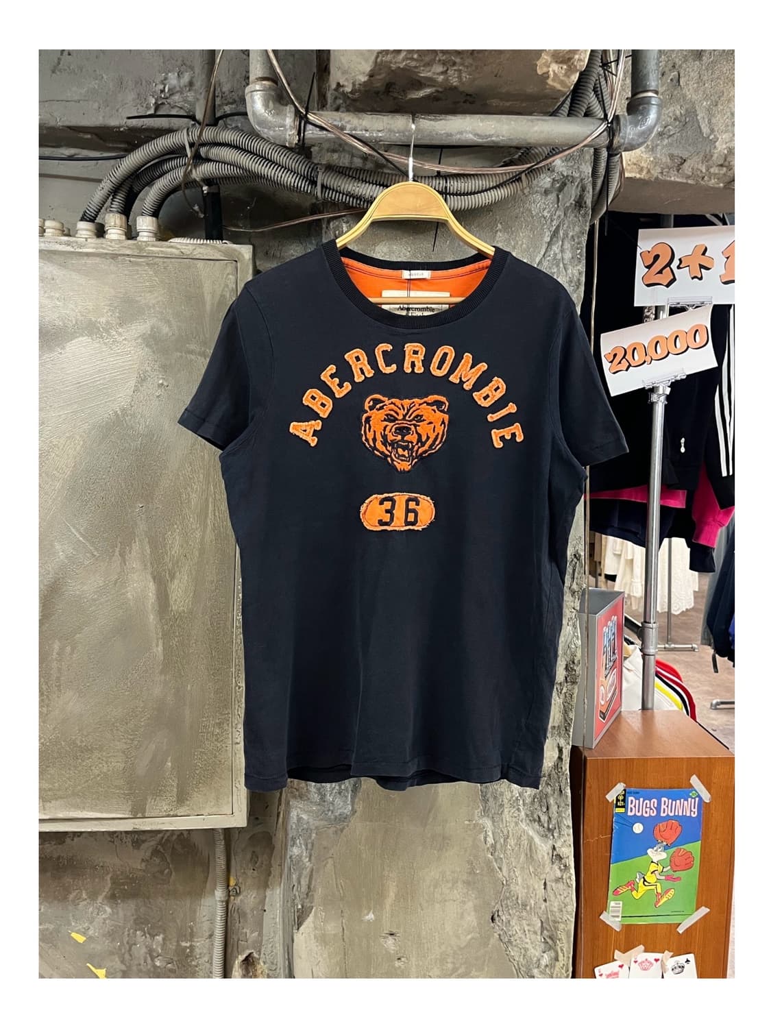아베크롬비 패치 반팔티 네이비 M #csz3789 상품이미지1