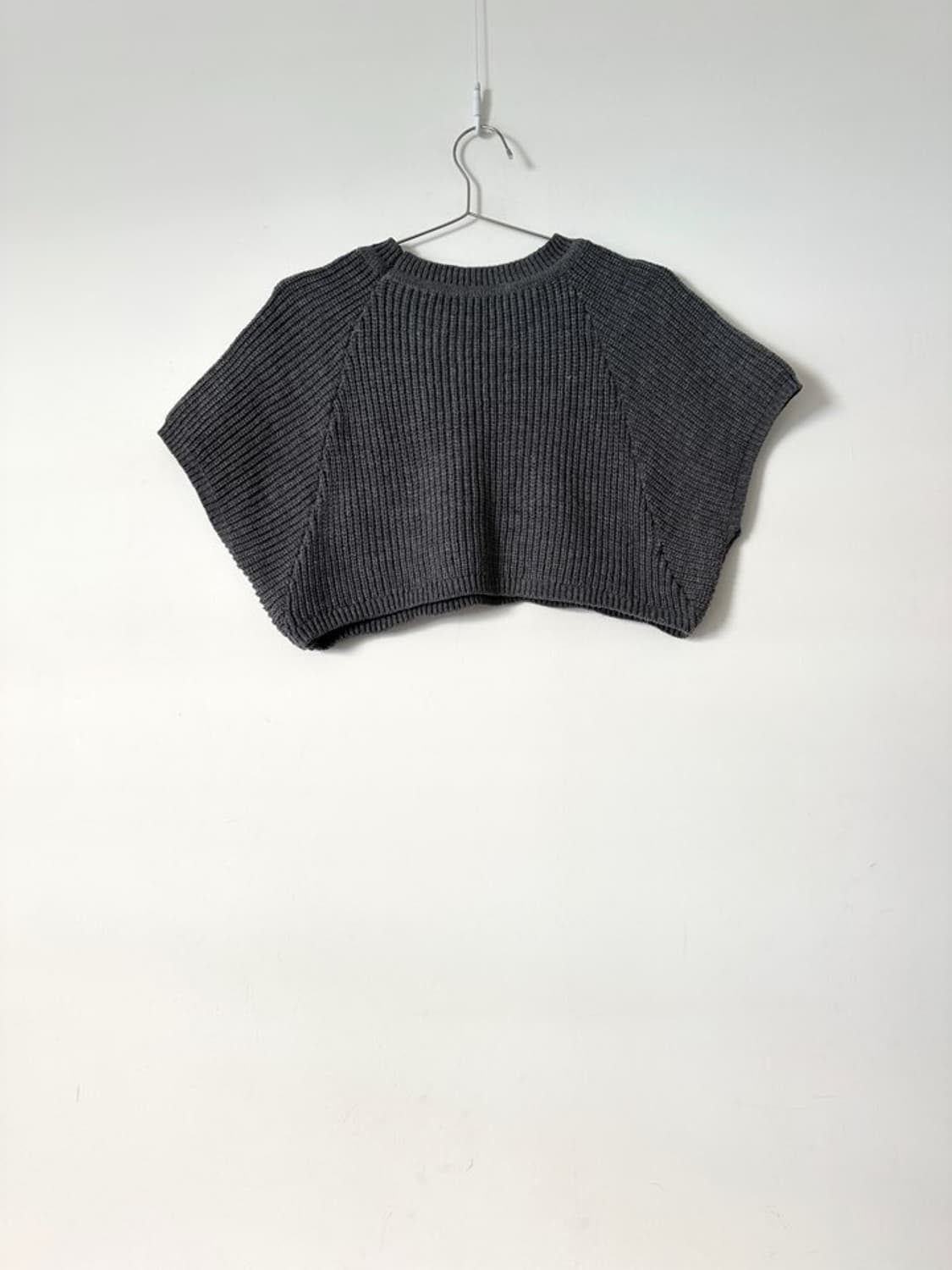 Cable half layered knit / grey 상품이미지6