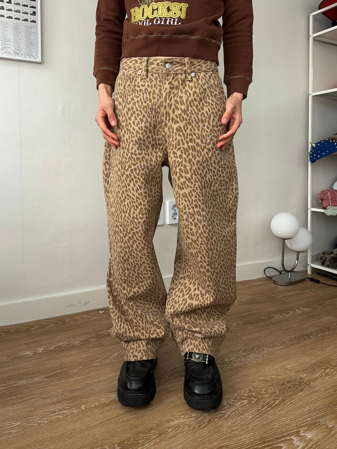 MOHHE 레오파드 스트레이트 진 상품이미지4