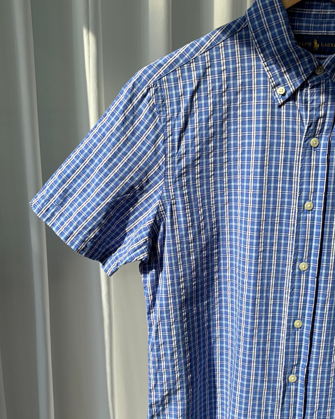 [S]폴로 랄프로렌 시어서커 클래식핏 반팔 셔츠 상품이미지6