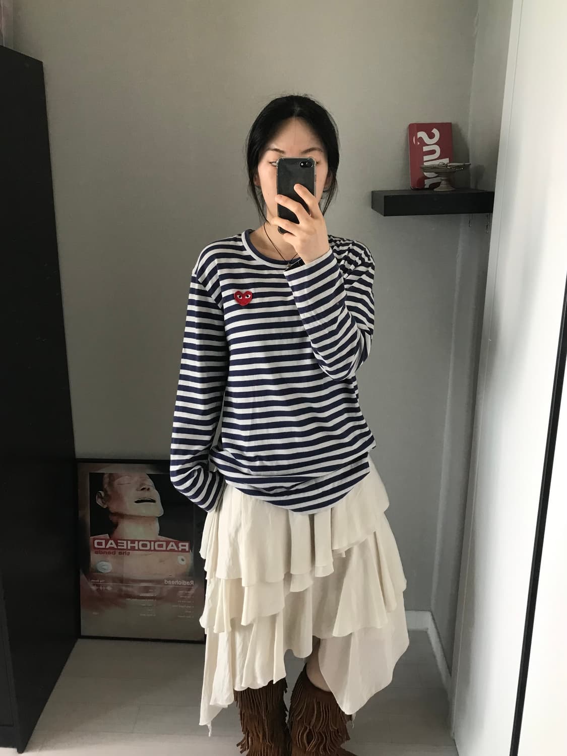꼼데가르송 레드와펜 스트라이프 롱슬리브 상품이미지3