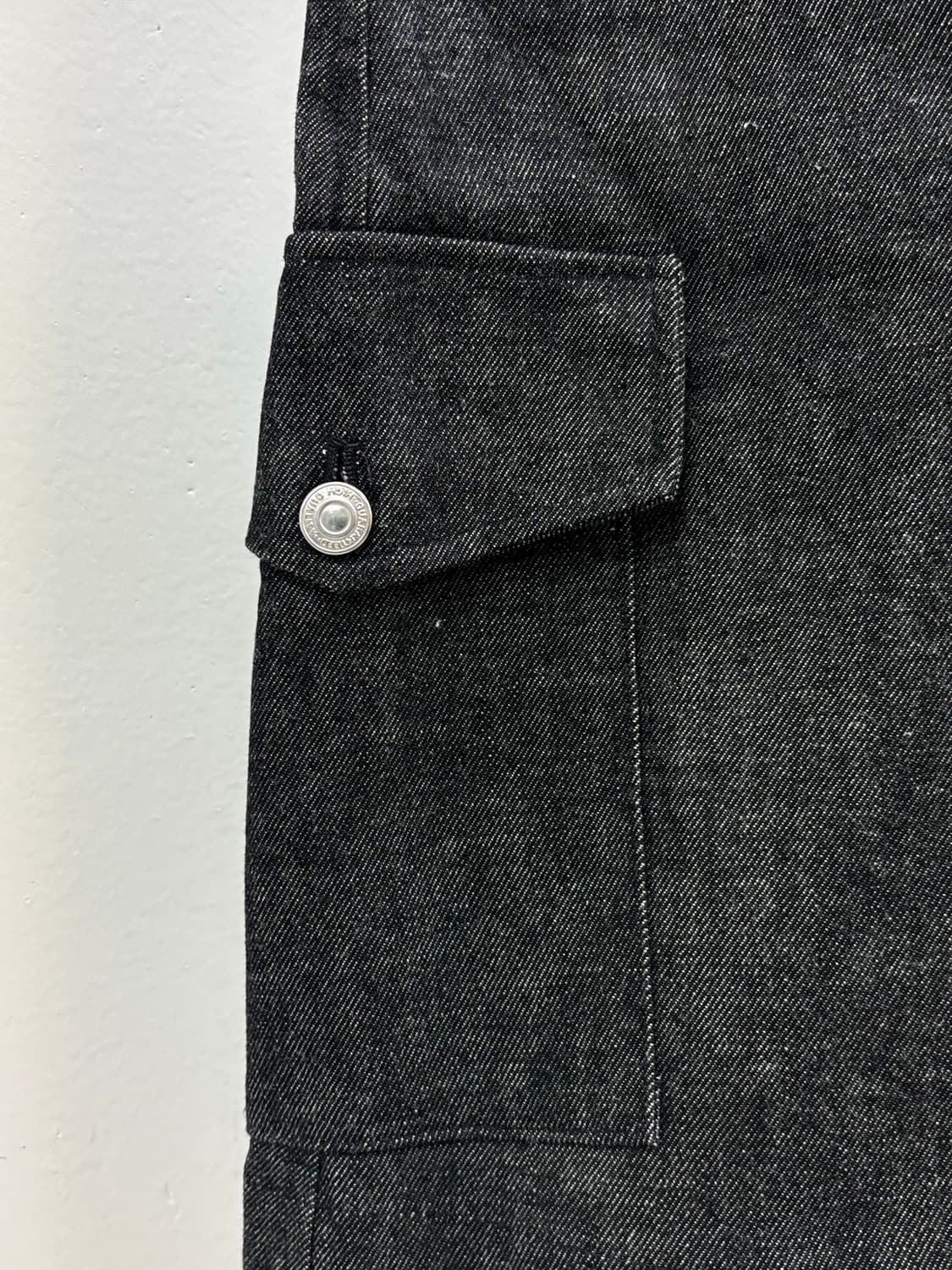 빈티지 흑청 데님 미디 스커트 상품이미지5