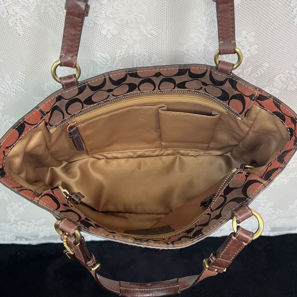 코치 브라운 패치워크 숄더백 상품이미지8