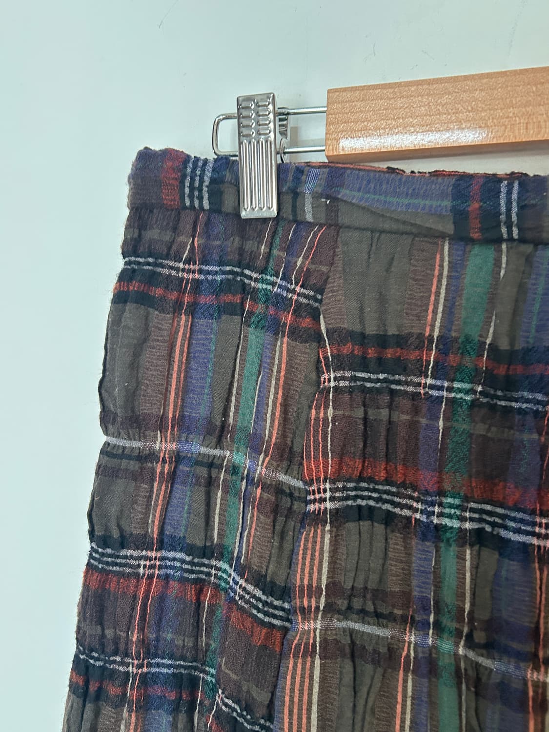 플리츠 체크 롱스커트  상품이미지2