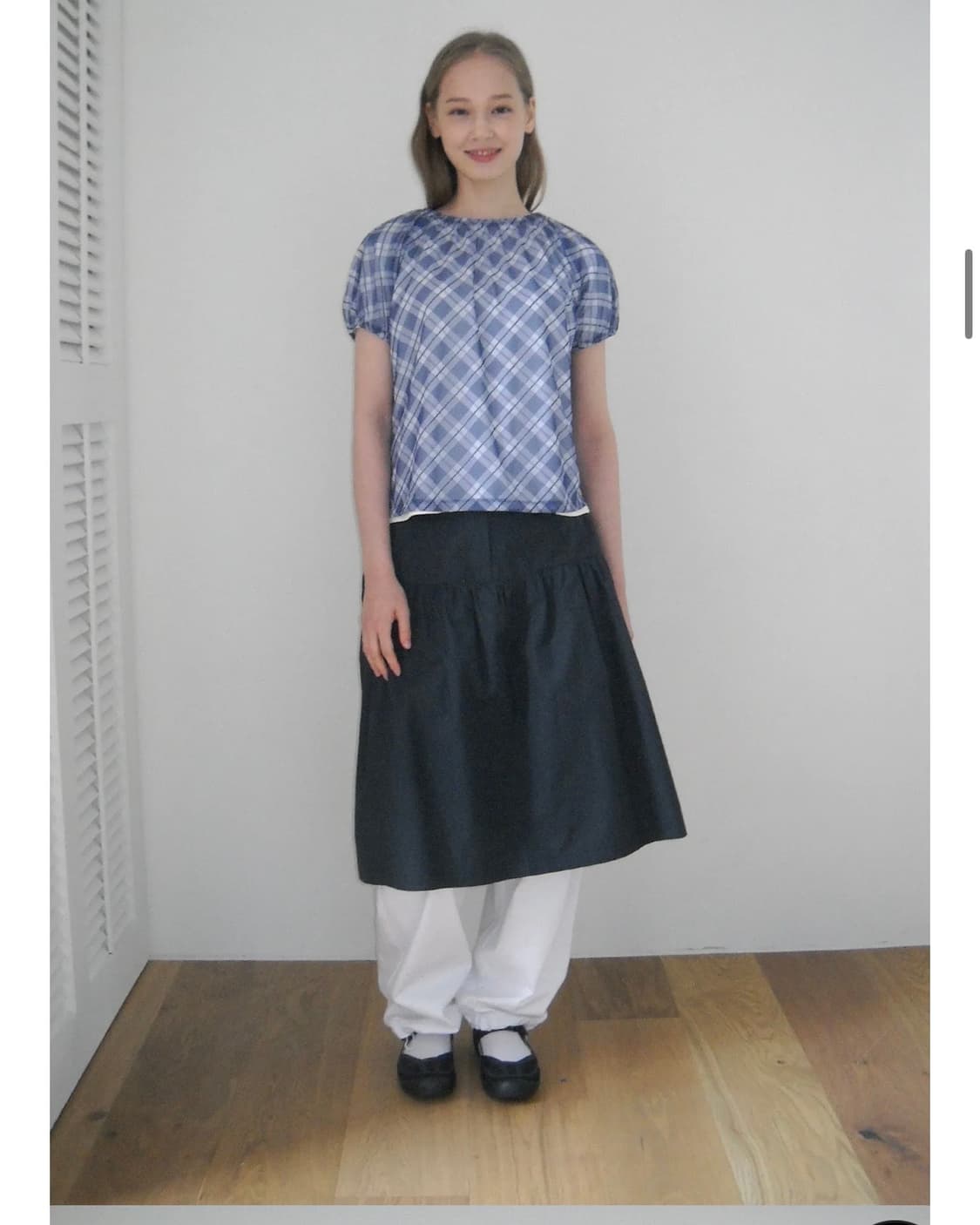 페스토 COTTON SHIRRING SKIRT DARK LAKE 상품이미지1