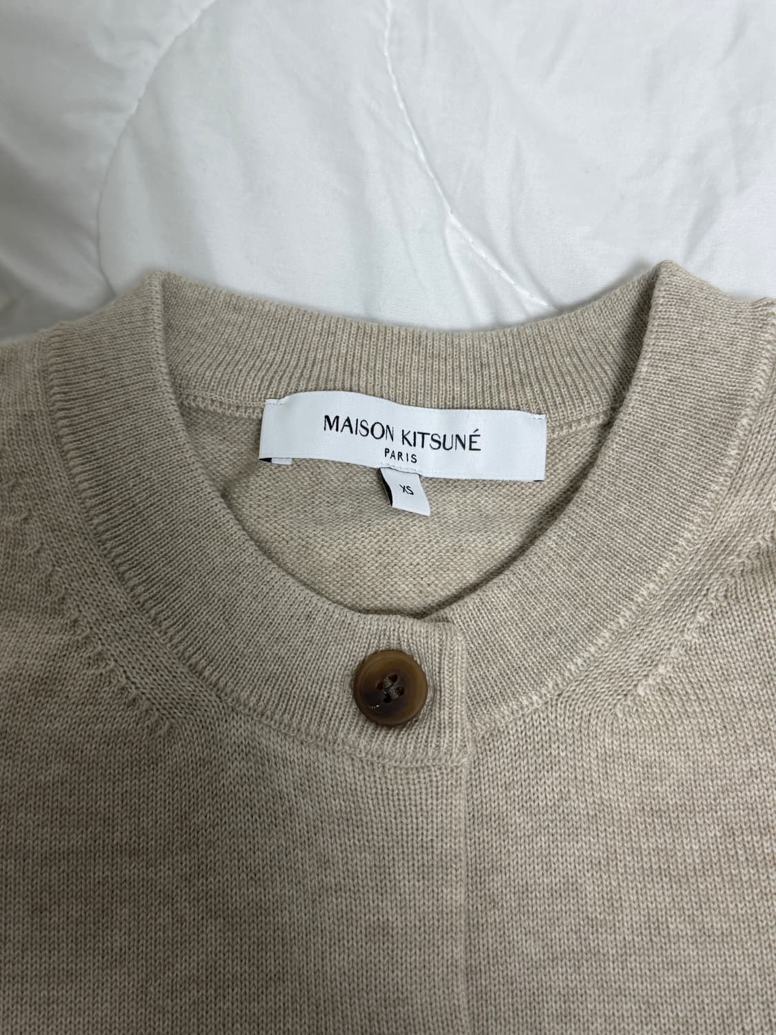 (새상품) 메종키츠네 폭스헤드 가디건 라이트 베이지 XS 상품이미지6