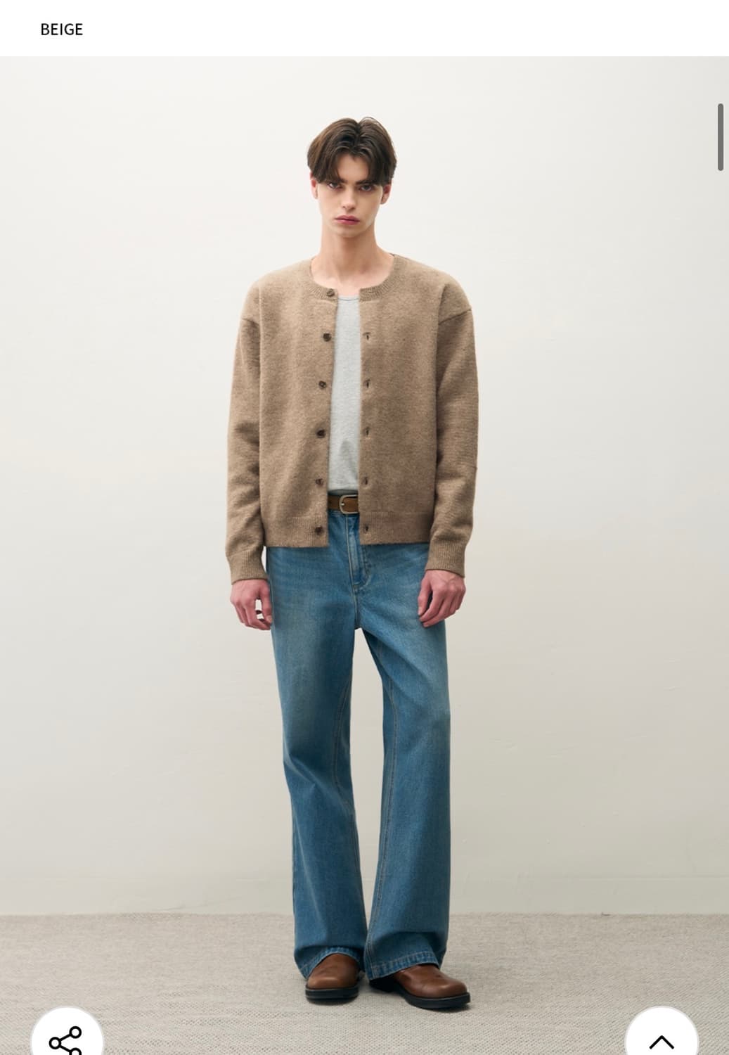 (L) 드로우핏 어베인 울 크롭 니트 가디건 [BEIGE] 판매 상품이미지4