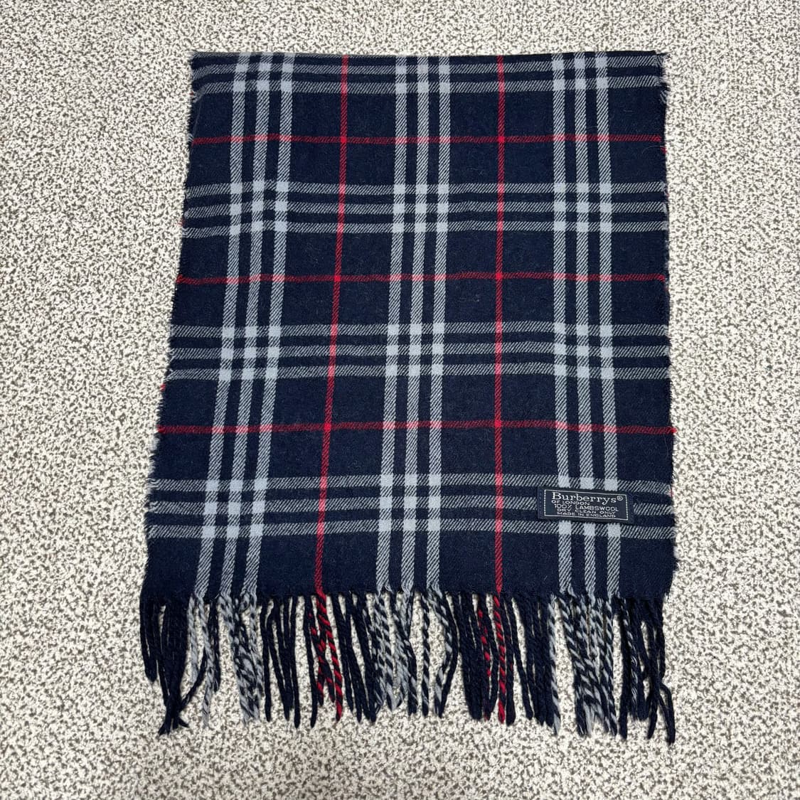 [택포,램스울100] 버버리 노바체크 네이비 머플러 목도리 [A-] 상품이미지1