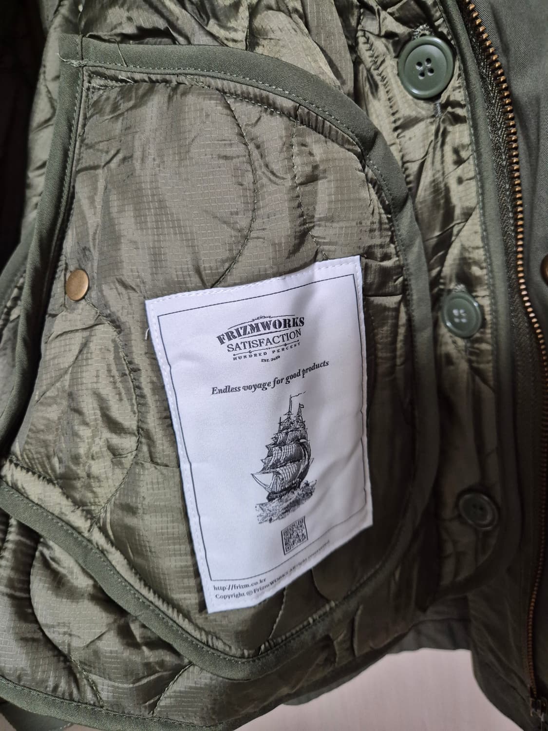 (새제품) 프리즘웍스 오스카 피쉬 자켓 후드 야상 점퍼 M  25년 상품이미지6