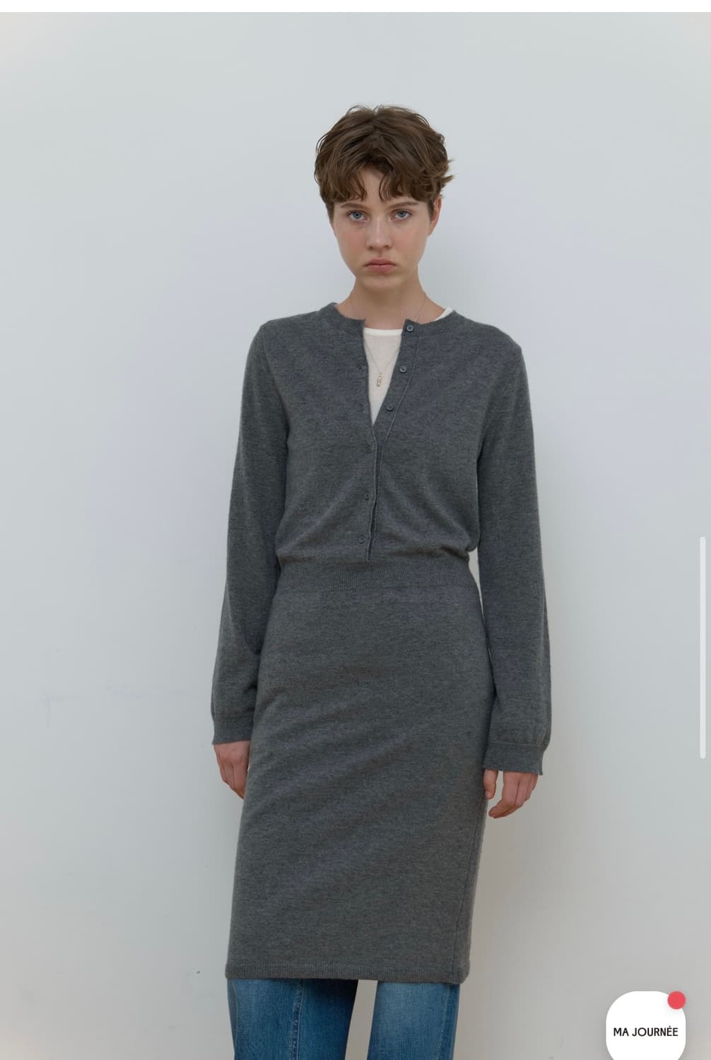 마조네 모노 니트 드레스 상품이미지4