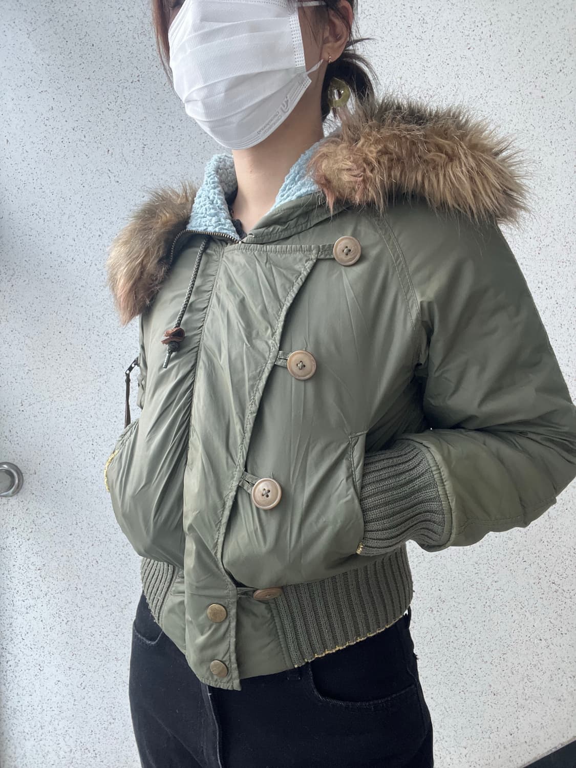 카키 ma1 후드 자켓 상품이미지4