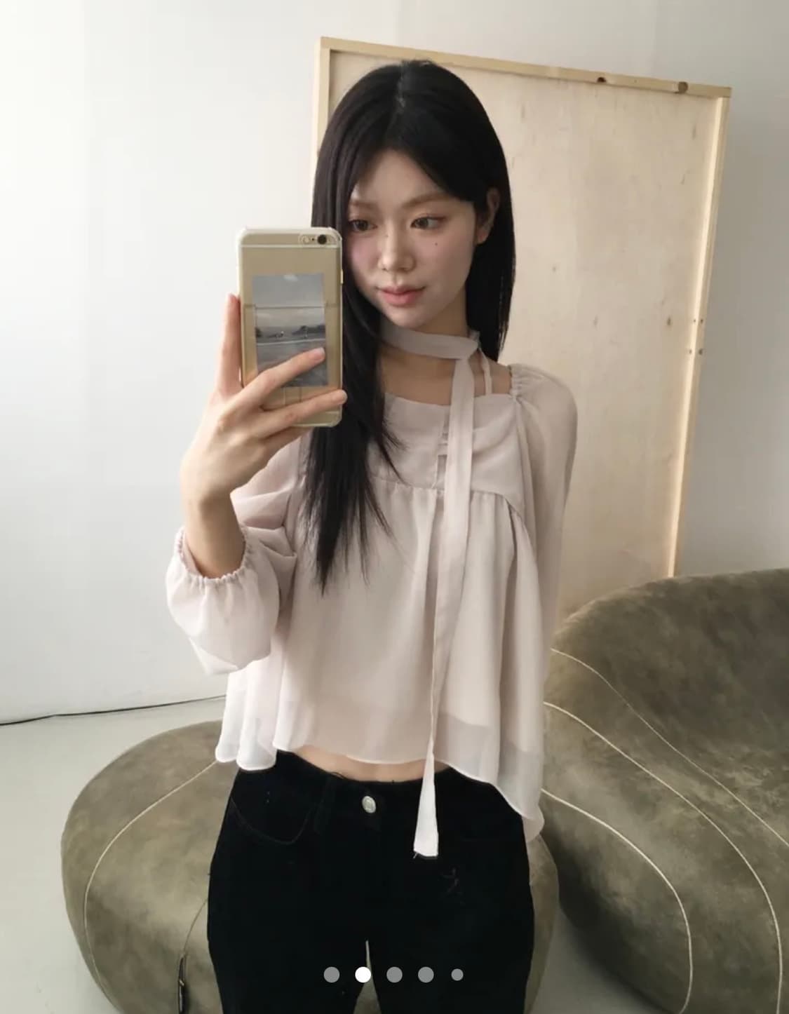 노비야카 Musubi blouse ivory 상품이미지1