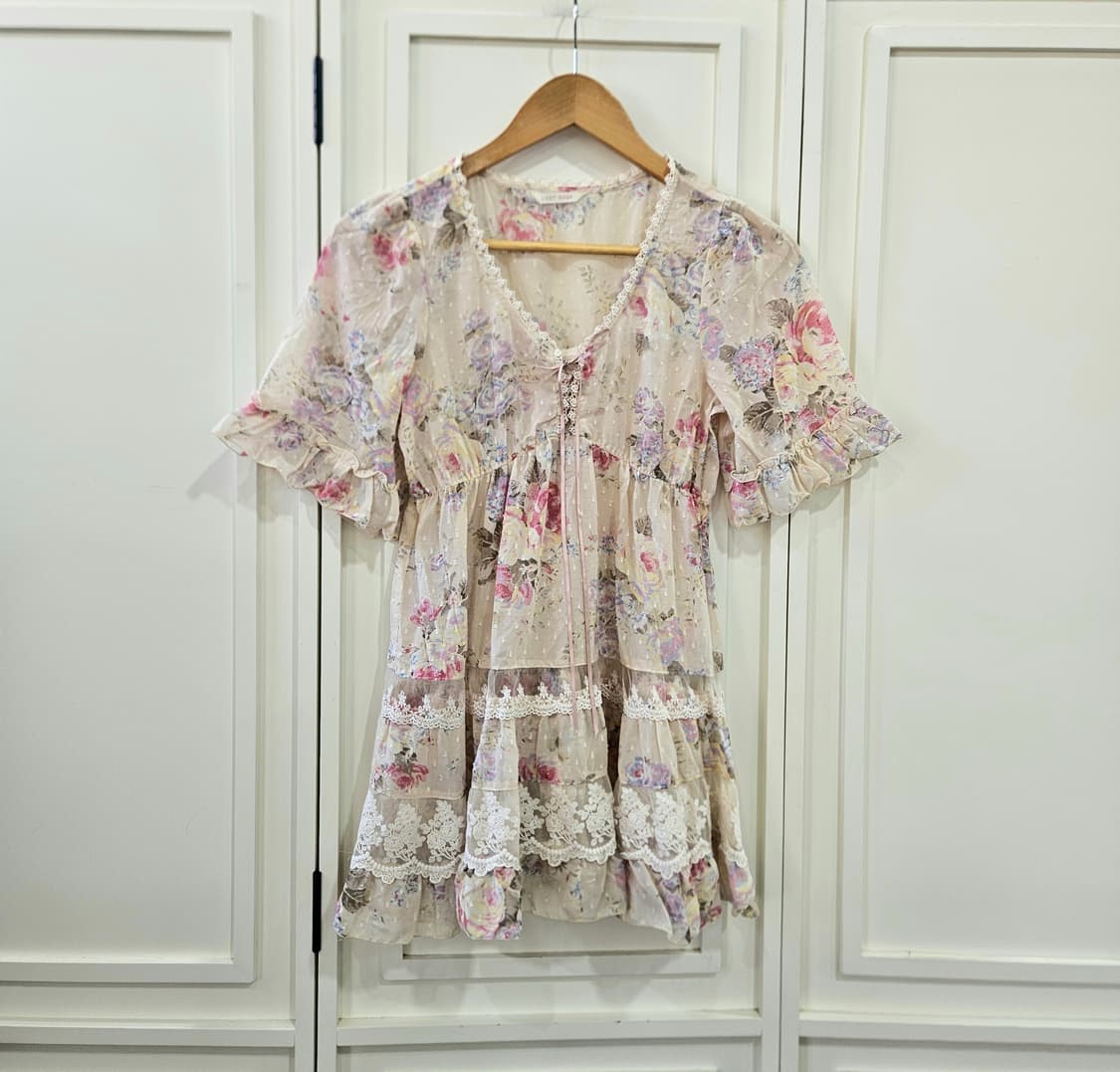 레스트로즈(LEST ROSE) 플라워 쉬폰 원피스 상품이미지1