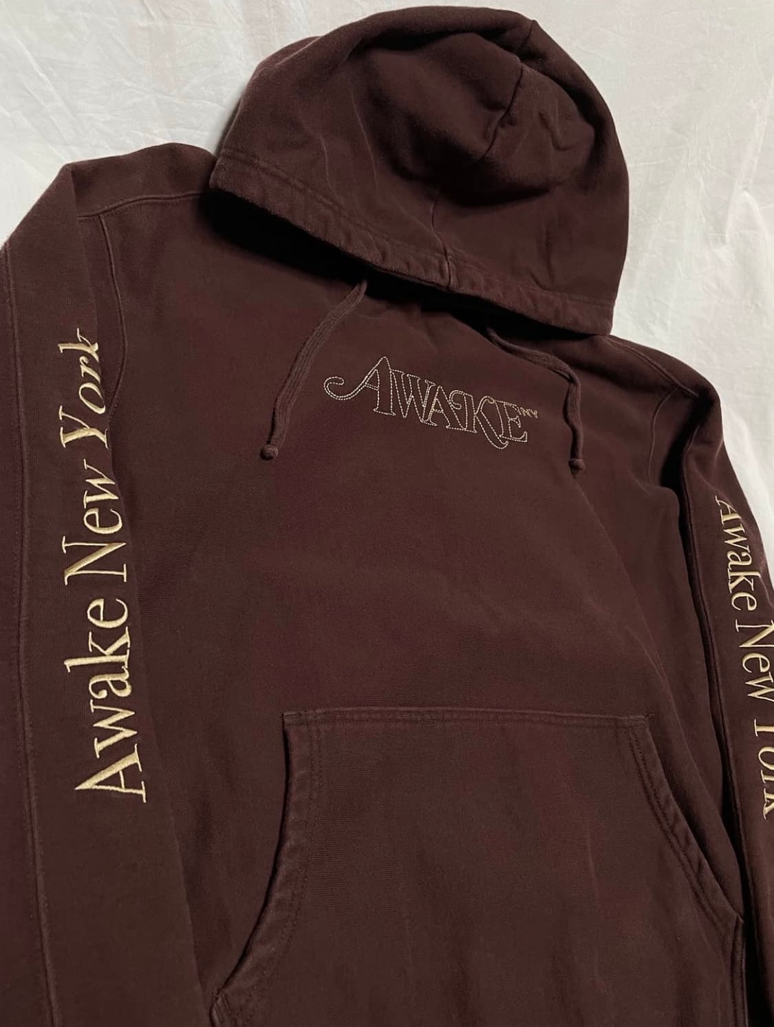 어웨이크 뉴욕 브라운 리버스위브 후드 상품이미지2