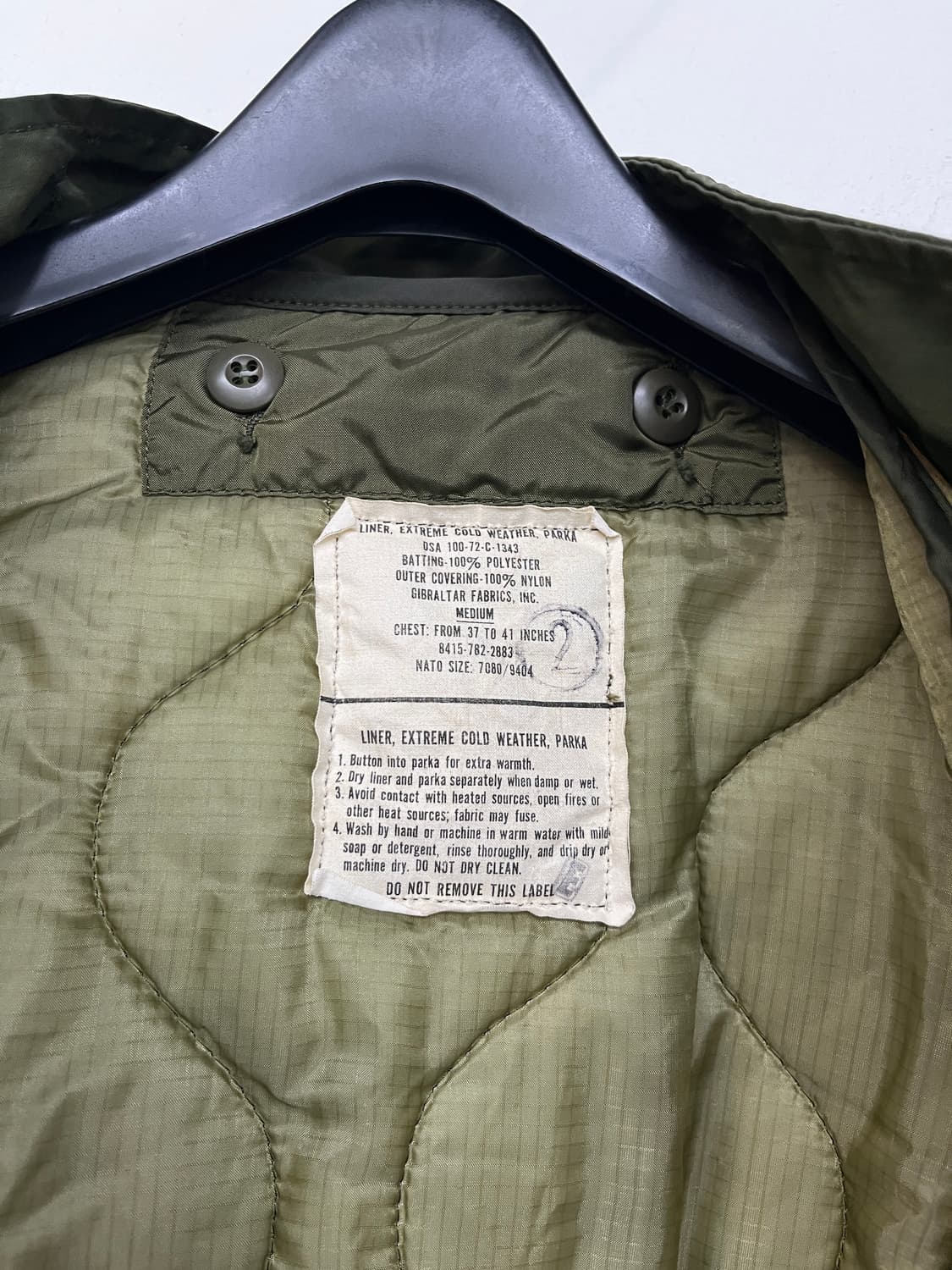 70’s M65 오리지널 피쉬테일 밀리터리 개파카 상품이미지7