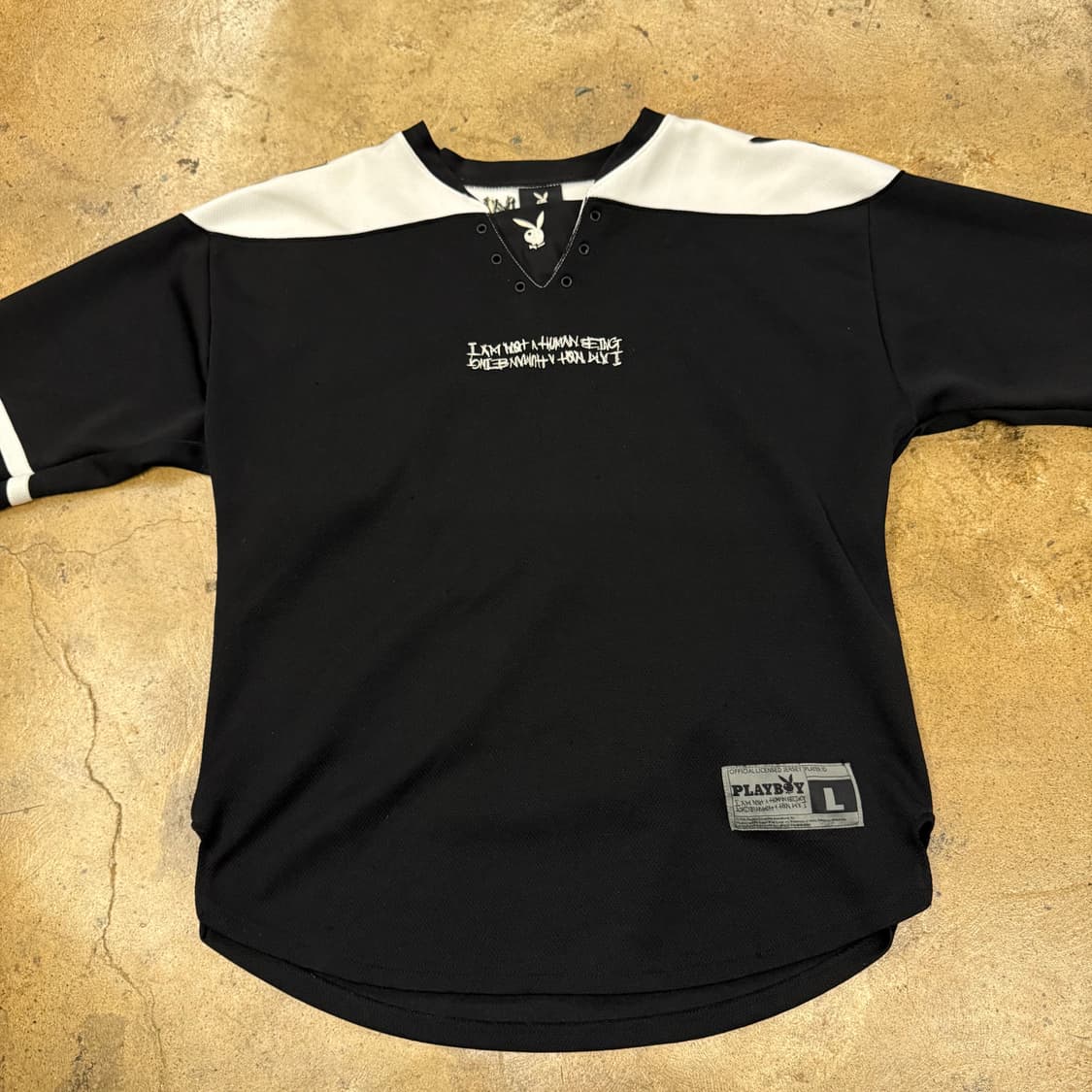 [정품/L] 아임낫어휴먼비잉 플레이보이 럭비티 b10 상품이미지3