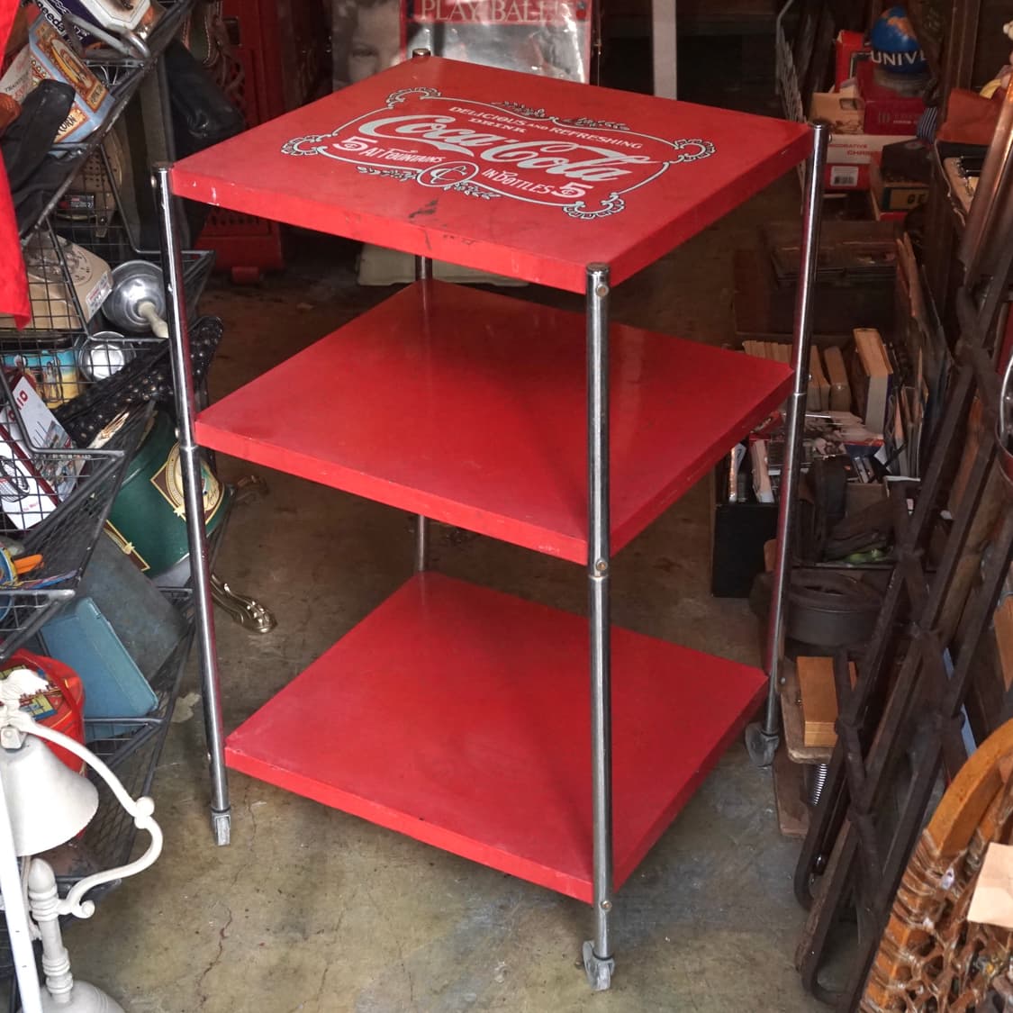 빈티지 소품 1980s 코카콜라 롤링 캐스터 선반카트 상품이미지1