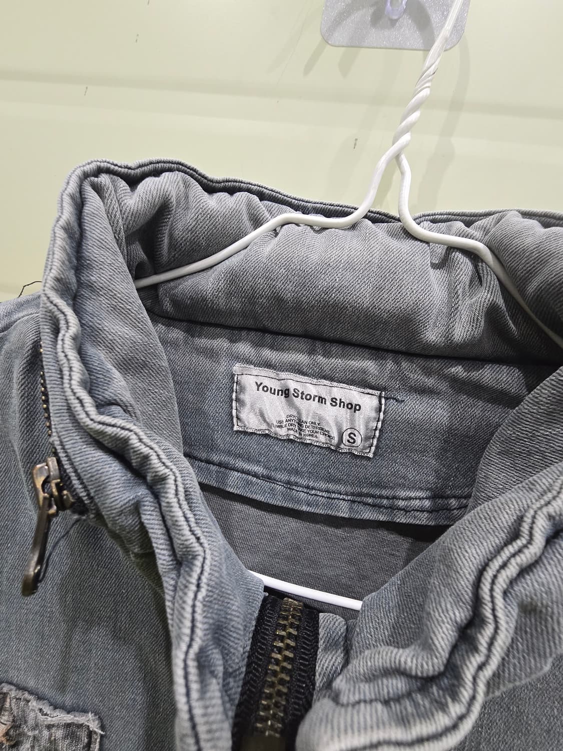 Young Storm 핀터깔y2k 스톰 쓰리스타 견장 데님자켓 상품이미지9