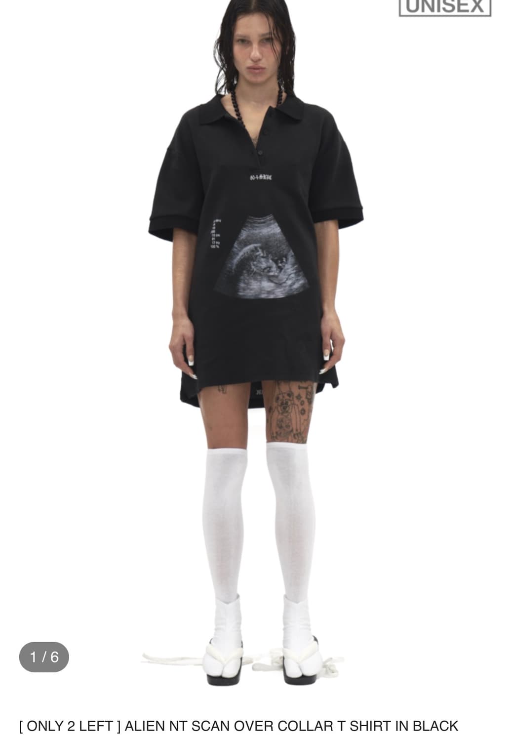 ALIEN NT SCAN OVER COLLAR T SHIRT IN BLA 상품이미지1