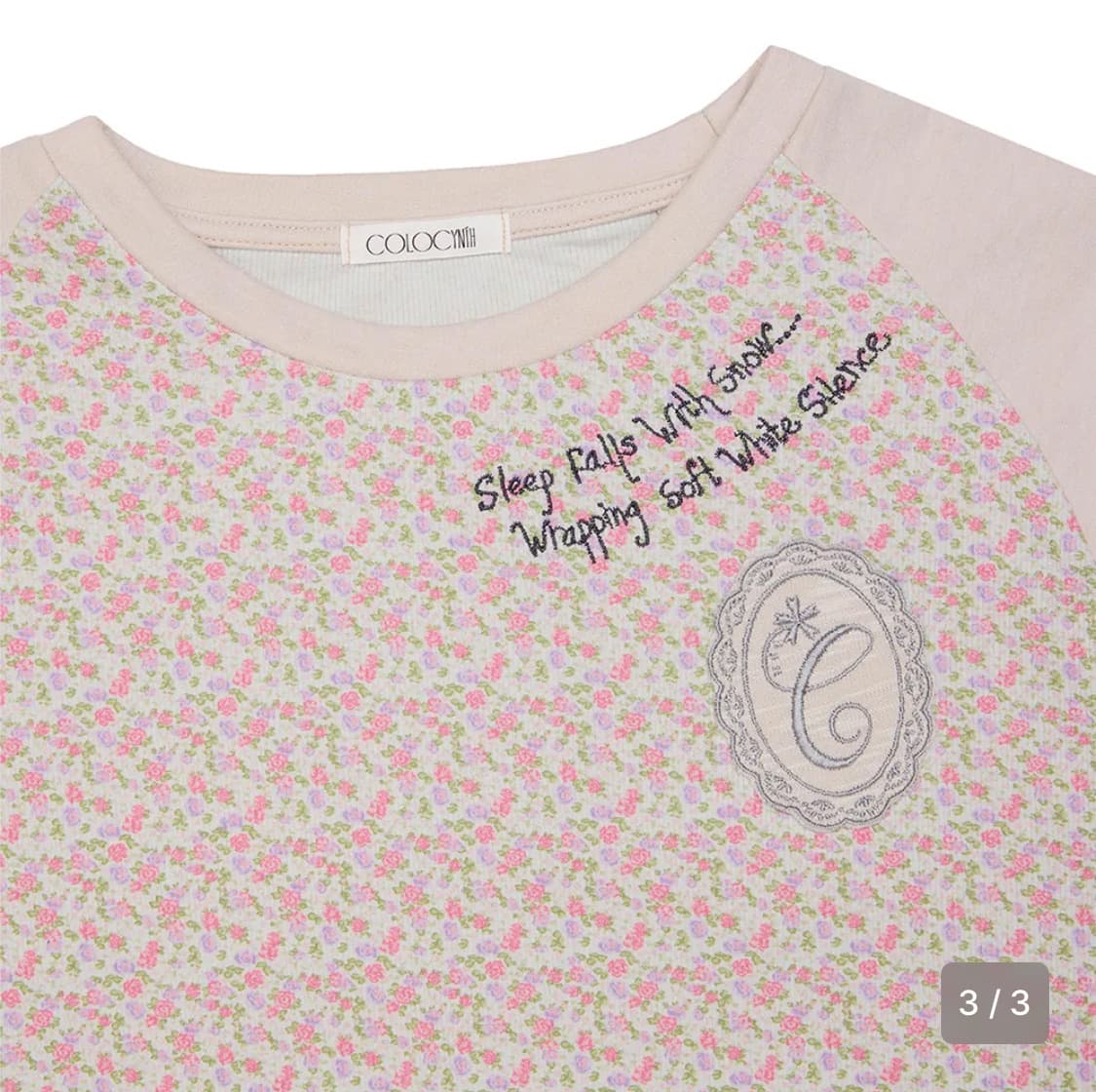 콜로신스 슬립 웰 티셔츠 베이지핑크 플라워 상품이미지3