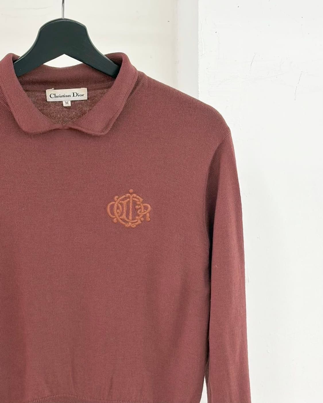 그리스찬 디올 브라운 로고 자수 캐시미어 폴로 셔츠  상품이미지3