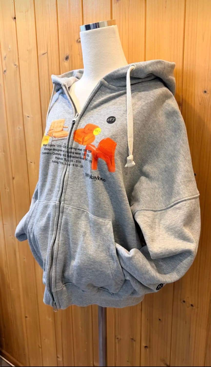 (여성) 캐주얼 빈티지 후드 집업 상품이미지3