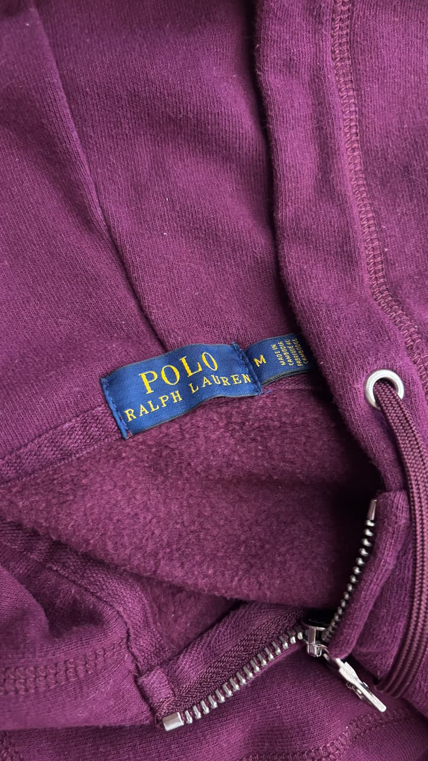 폴로랄프로렌 버건디 후드집업  M 상품이미지3