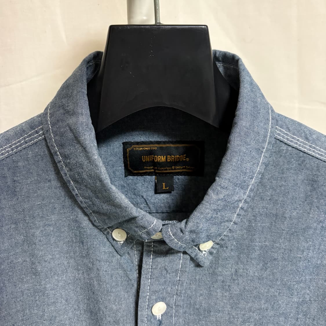 유니폼브릿지 샴브레이 워크 셔츠 / 블루, L 상품이미지4
