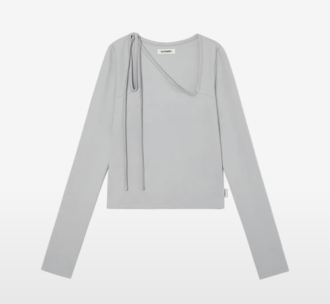 MIA SQUARE NECK LONG SLEEVE (COASTAL GRA 상품이미지1