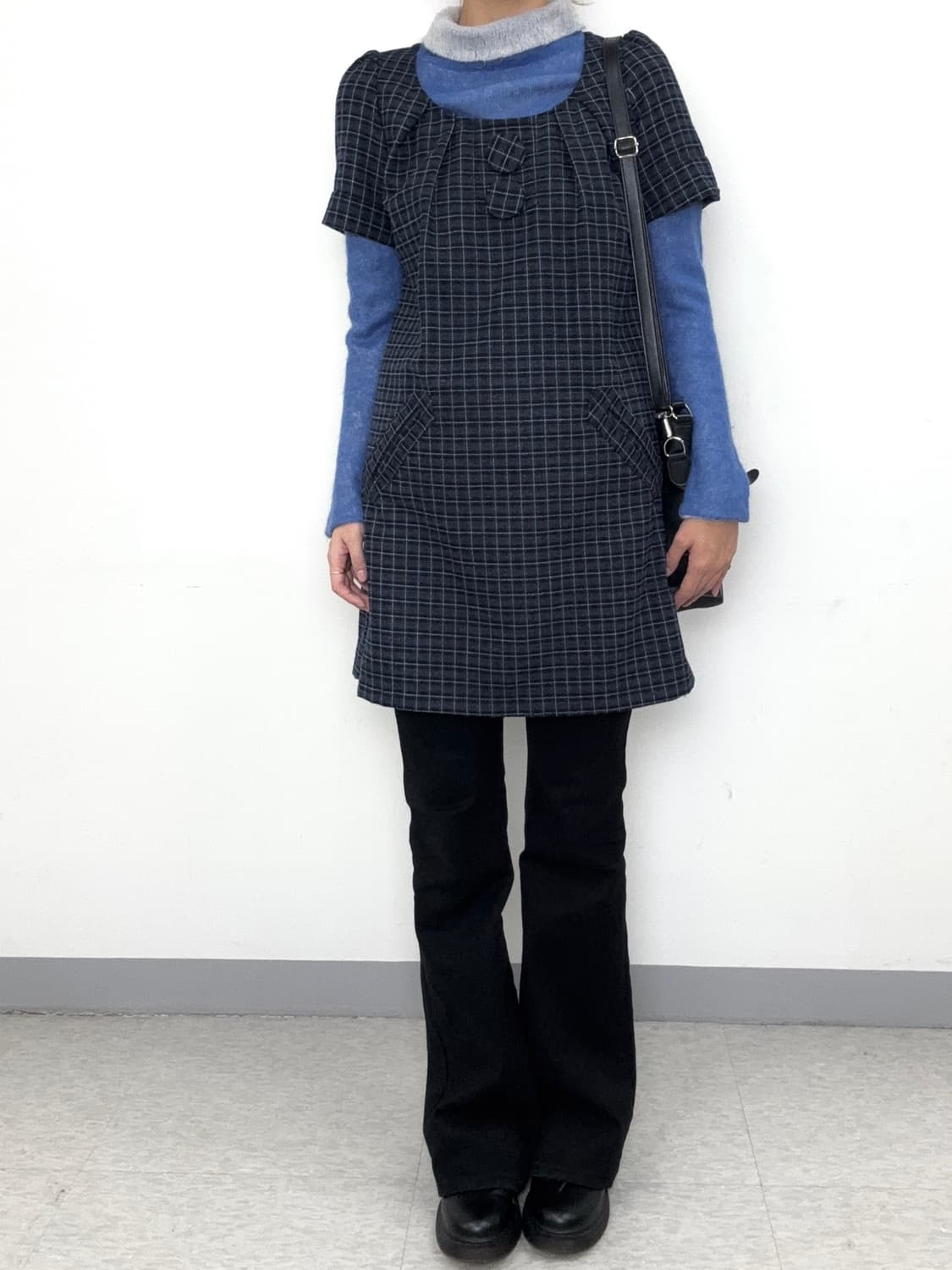 빈티지 네이비 반팔 원피스 상품이미지2