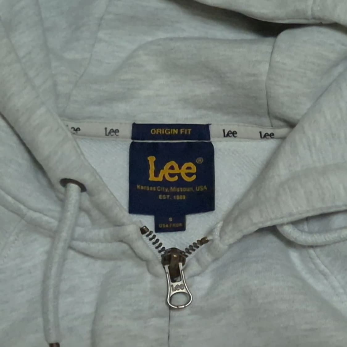 Lee 오리진 핏 데님로고 후드집업 상품이미지3