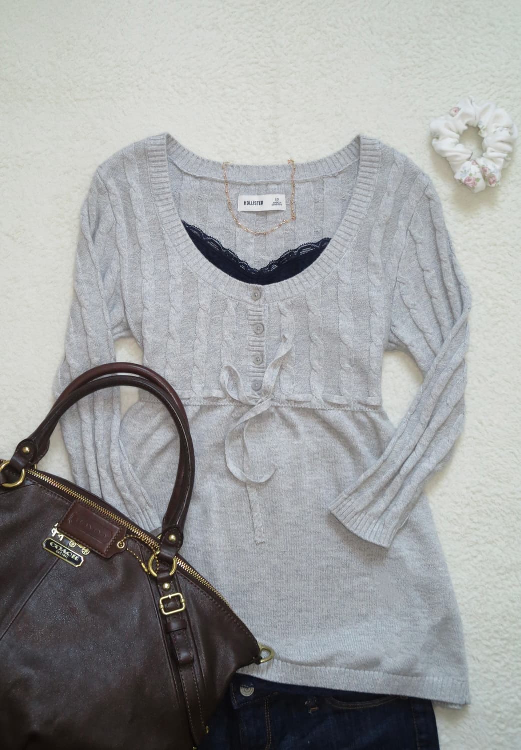 🪽Hollister babydoll knit 베이비돌 7부 니트 상품이미지1