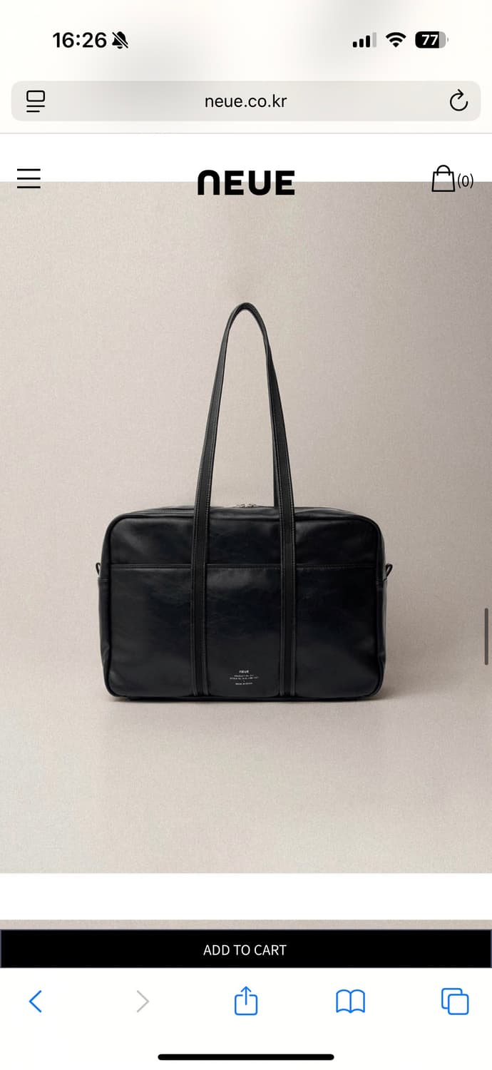 노이에 NEUE 레더 보스턴 백 미디움 블랙 상품이미지1