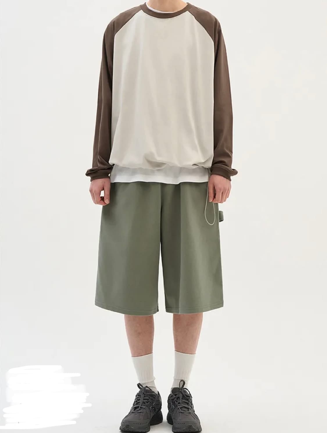 새상품) 제로 카펜터 8부 오버 스웨트 팬츠 Sage Green / L 상품이미지1