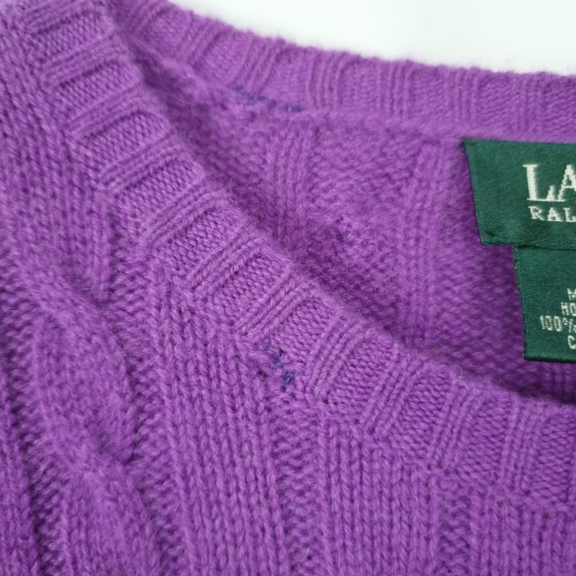 [폴로 랄프로렌] 로고 자수 케이블 꽈배기 니트 바이올렛 M19742 상품이미지10