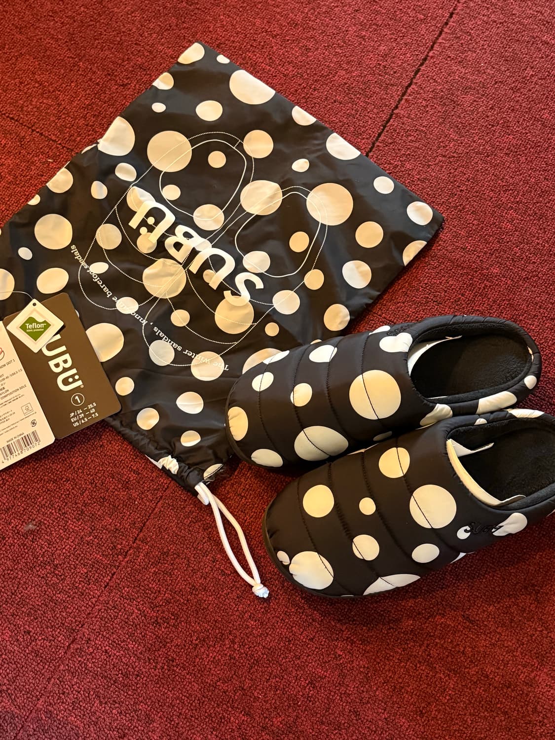 수부 도트 패딩 슬리퍼 1사이즈 상품이미지1