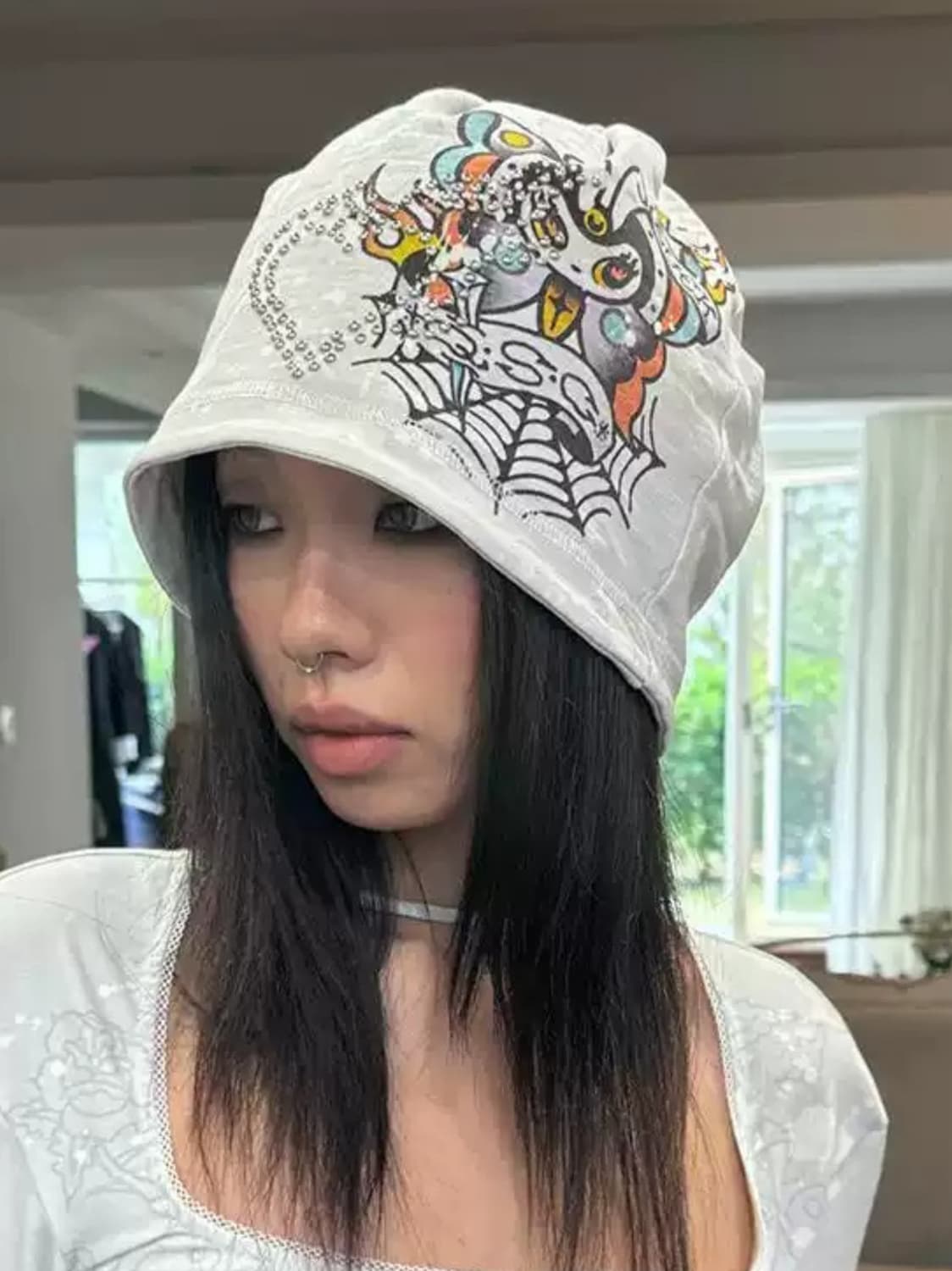 QSC Rose Painting Cotton Hat 상품이미지1