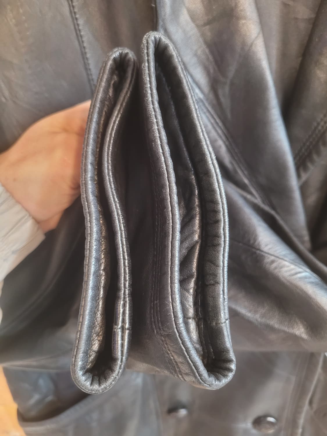 90' 피에르발망 블랙 가죽 더블 자켓 F 상품이미지7