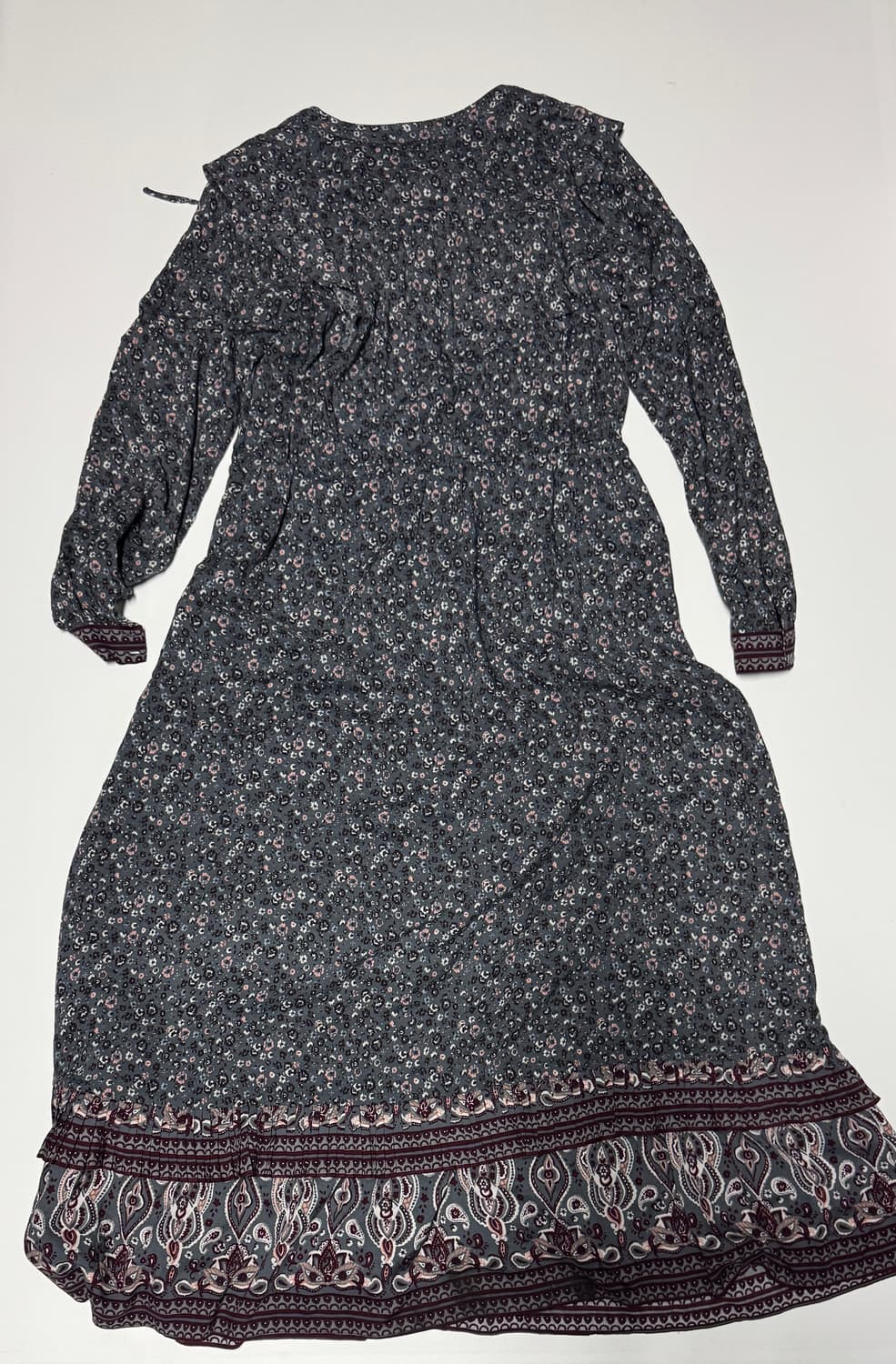 여성 써스데이아일랜드 보더 믹스 슬림 롱 원피스 상품이미지2